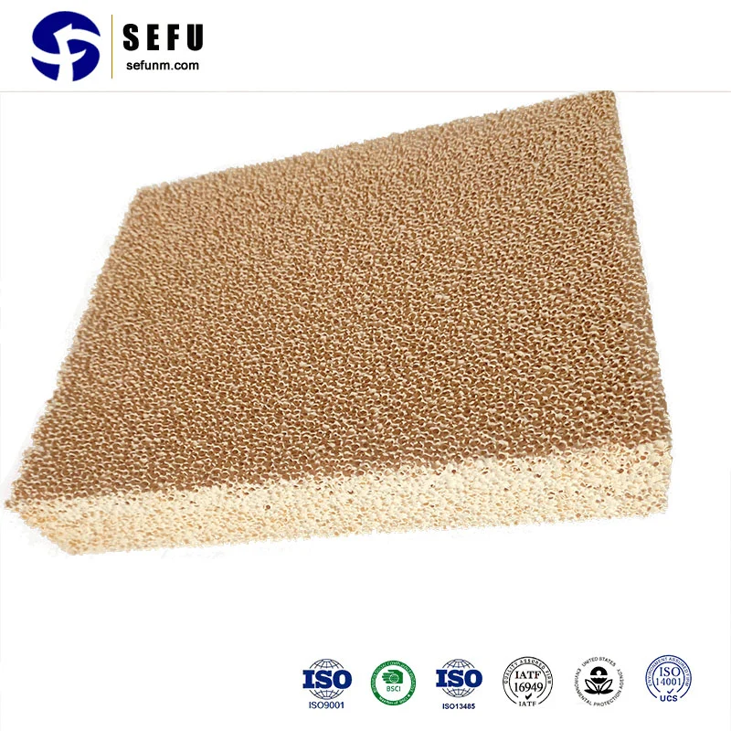 Sefu China Ceramic Plate Factory for Molten Steel Filtration Zirconia Ceramic Foam Filter Filter