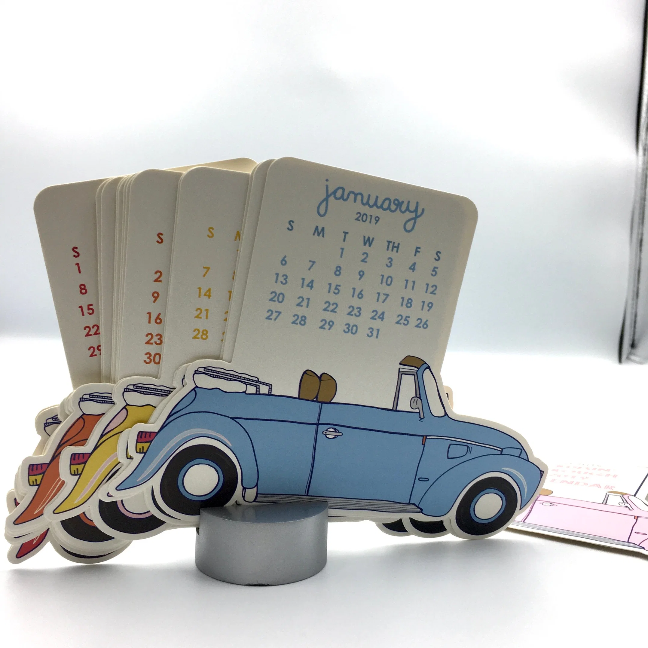 Customized Printing Mini Desktop Calendar Table 365 Days Yearly Calendar Office Supply