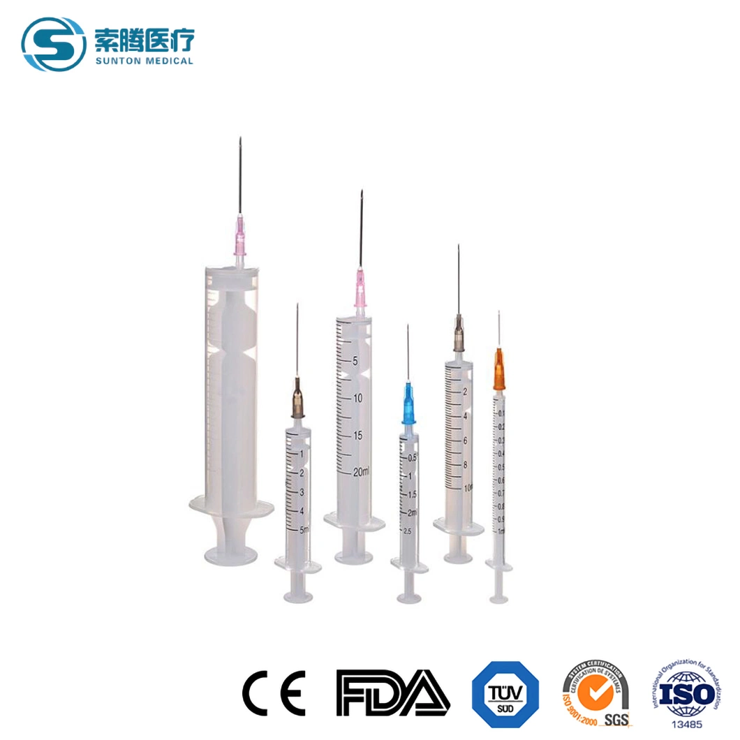 Шприц Sunton 1 мл стеклальный шприц Поставщики анестезиологический шприц Одноразовый пластиковый люэровский шприц объемом 1 мл, 3 мл, 5 мл, 10 мл, 20 мл, 60 мл Заблокируйте шприцы с помощью иглы