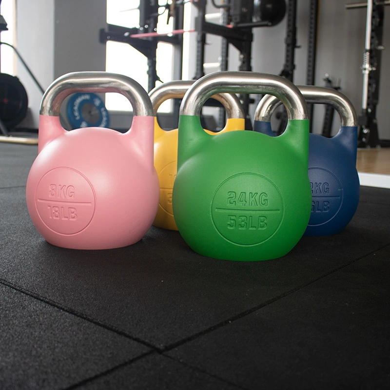 Fitness-Studio-Geräte Wettbewerb Gewichtstraining Gusseisen Pulver Beschichtet Kettlebell