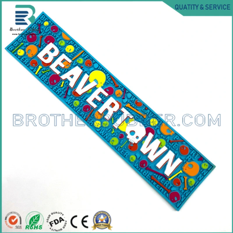 Factory Customize Bar Accessories Soft PVC Rubber Custom Sublimation Table Bar Mat