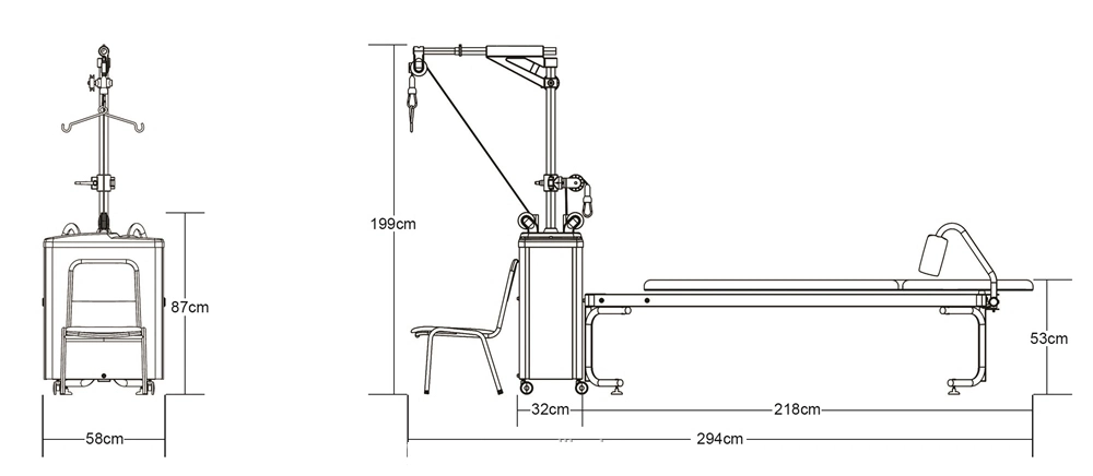 Orthopedic Traction Table and Lumbar Traction Device Table with Warm-up Function for Hospital