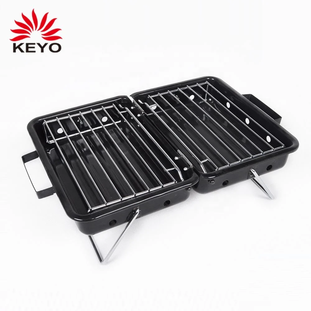 Atacado desdobrável churrasco Grill Folding mala Churrasco Mini Tabletop Charcoal Grelha