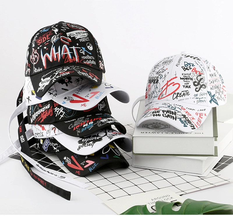 H0002 Fashion Adjustable Women Baseball Cap Unisex Hip Hop Men Snapback Hats Graffiti Hat