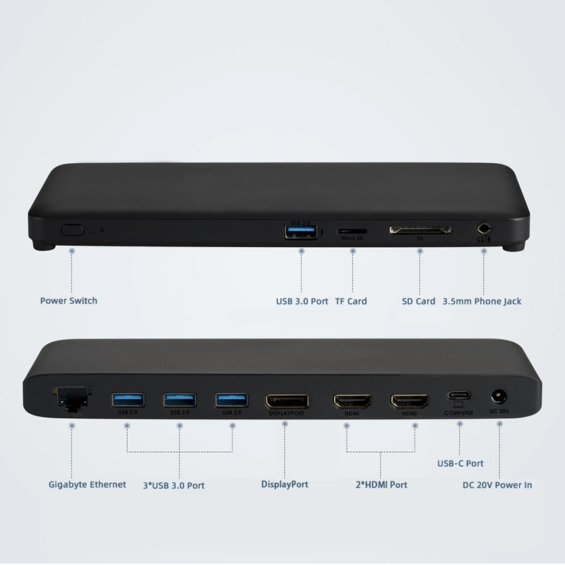 Type C USB 3.1 Triple Display 4K Mst Cable Dock with Power Delivery