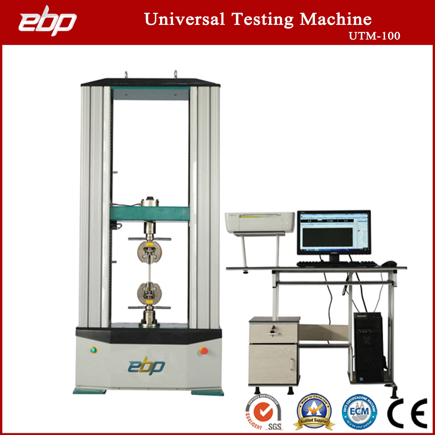 Materiales informatizados 100kn China máquina de ensayo de tracción universal