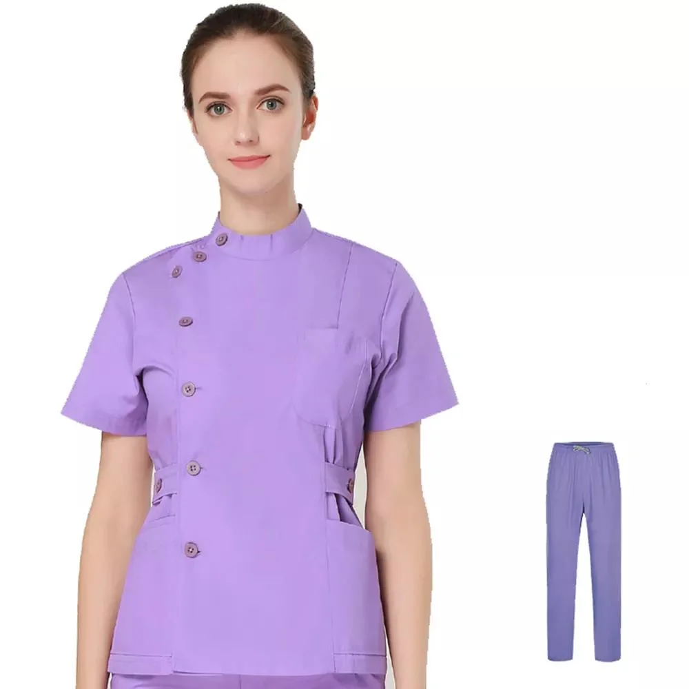 Hot Sale Doctor Uniforms Medical Nursing Scrubs Uniform Clinic Scrub Sets Short Sleeve Tops Pants