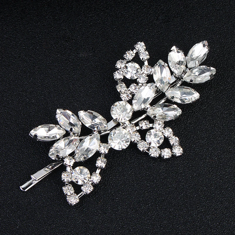 Diamond Leaf Form Braut Hochzeit Zink-Legierung Haarclip