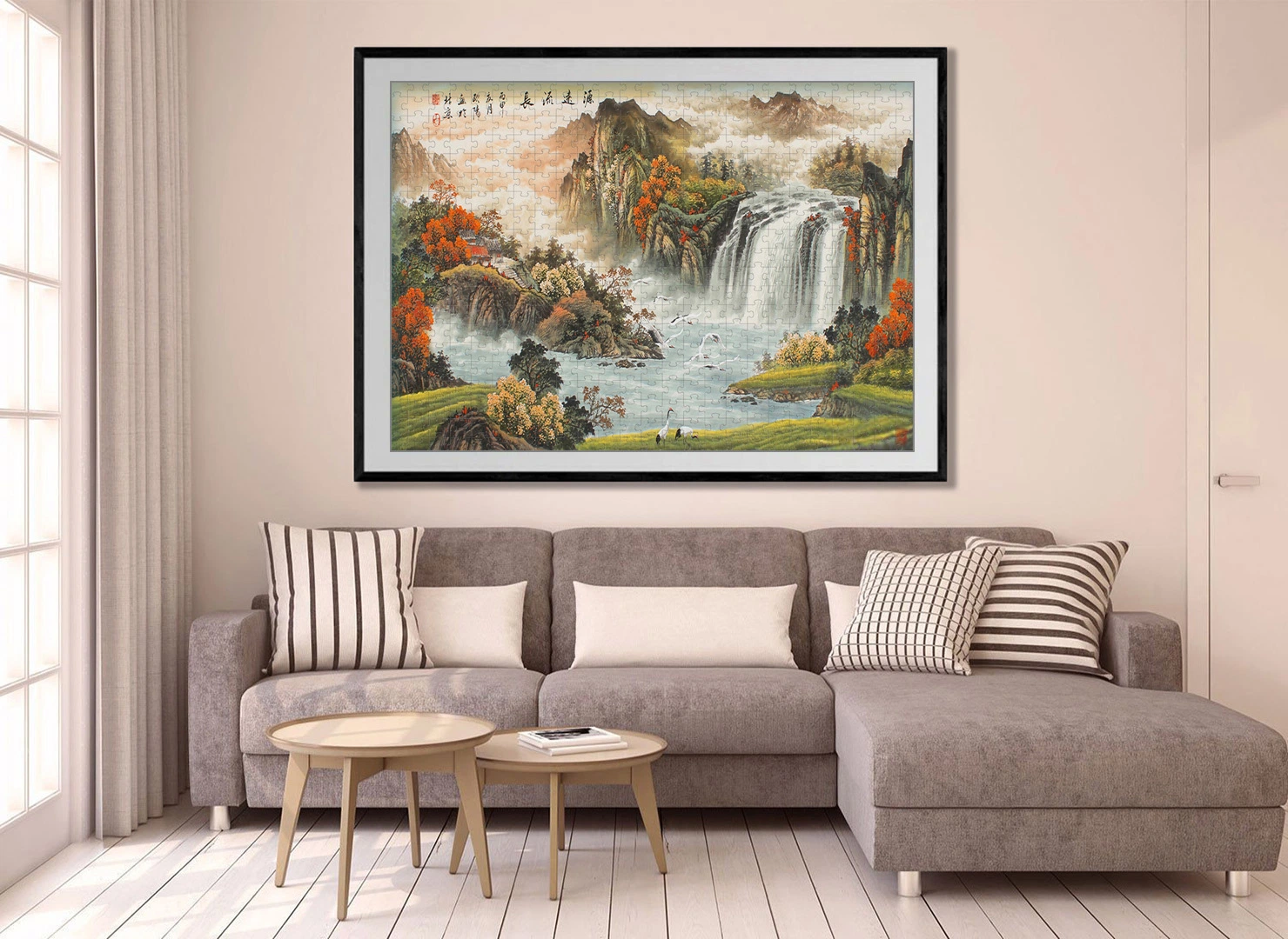 Paysage peinture en gros 8000 pièces puzzles en bois intellectuel éducation jouets pour enfants, cadeaux d'anniversaire, modèles et tailles personnalisables.