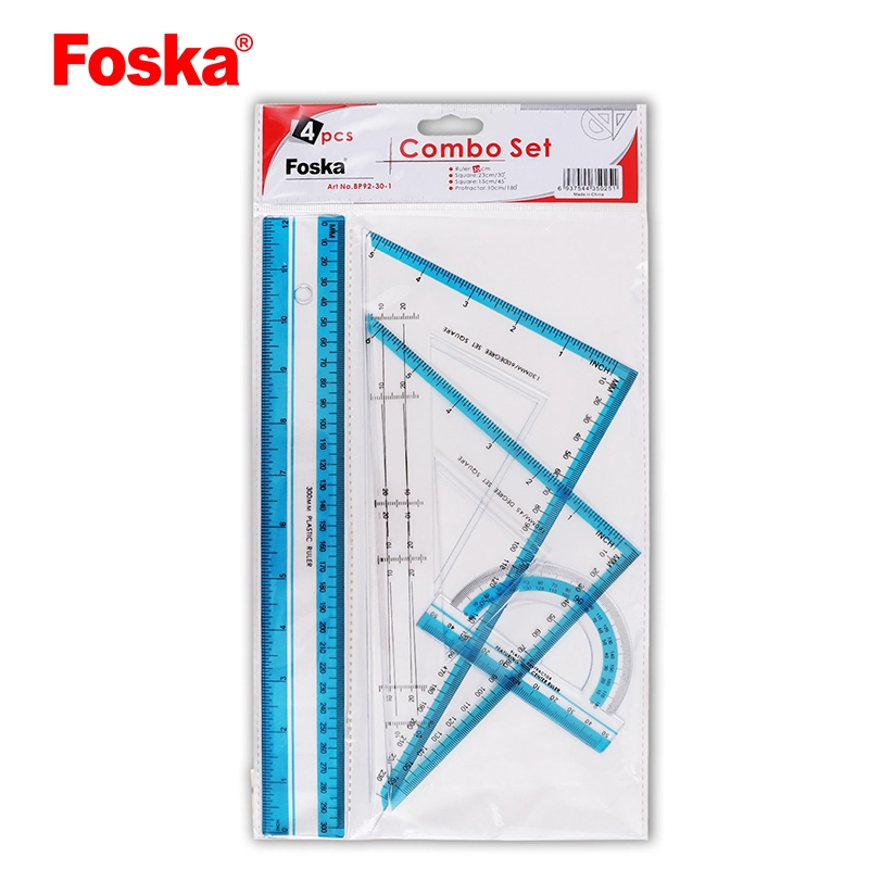 Foska Stationery Office High Quality 30cm Ruler Set (BP92-30-1)