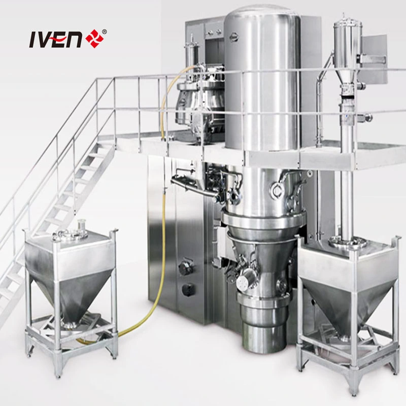 High Speed and Full Automatic Fluidized Bed Dryer Fluid Granulator GMP Standard Pharmaceutical Rapid Fluid Bed Fluidizing Mixing Drying Granulation Machine