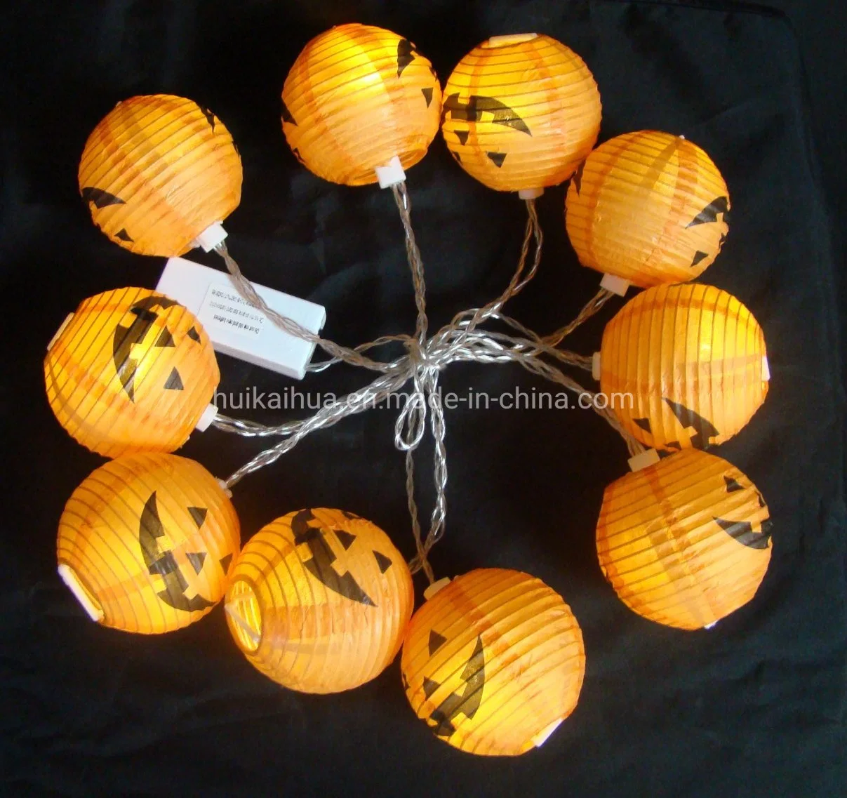 Indoor or Outdoor Use Waterproof Halloween Decoration Battery Solar LED Round String Light Garland