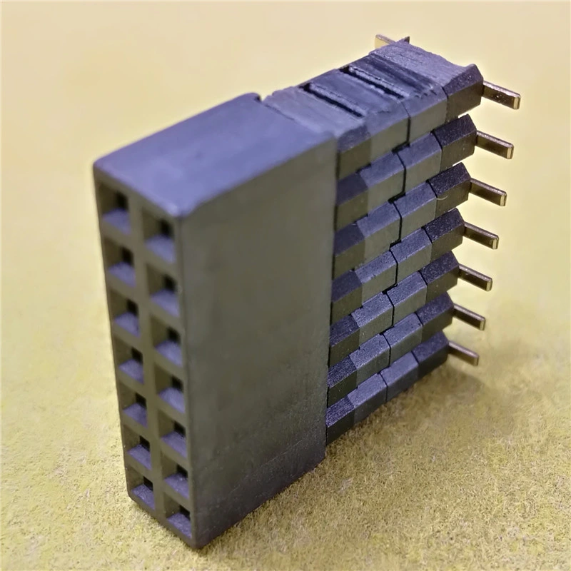 Connector 2.54X8.5 2X7pin SMT 4 Plastic with Post LCP Female Header