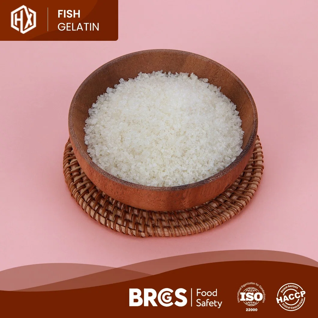 Haoxiang pescado comestible de alta calidad piel Gelatina China Grado alimenticio Bacalao pescado piel Gelatina Fabricación ODM OEM Farmacéutica Cod Piel de pescado Gelatina