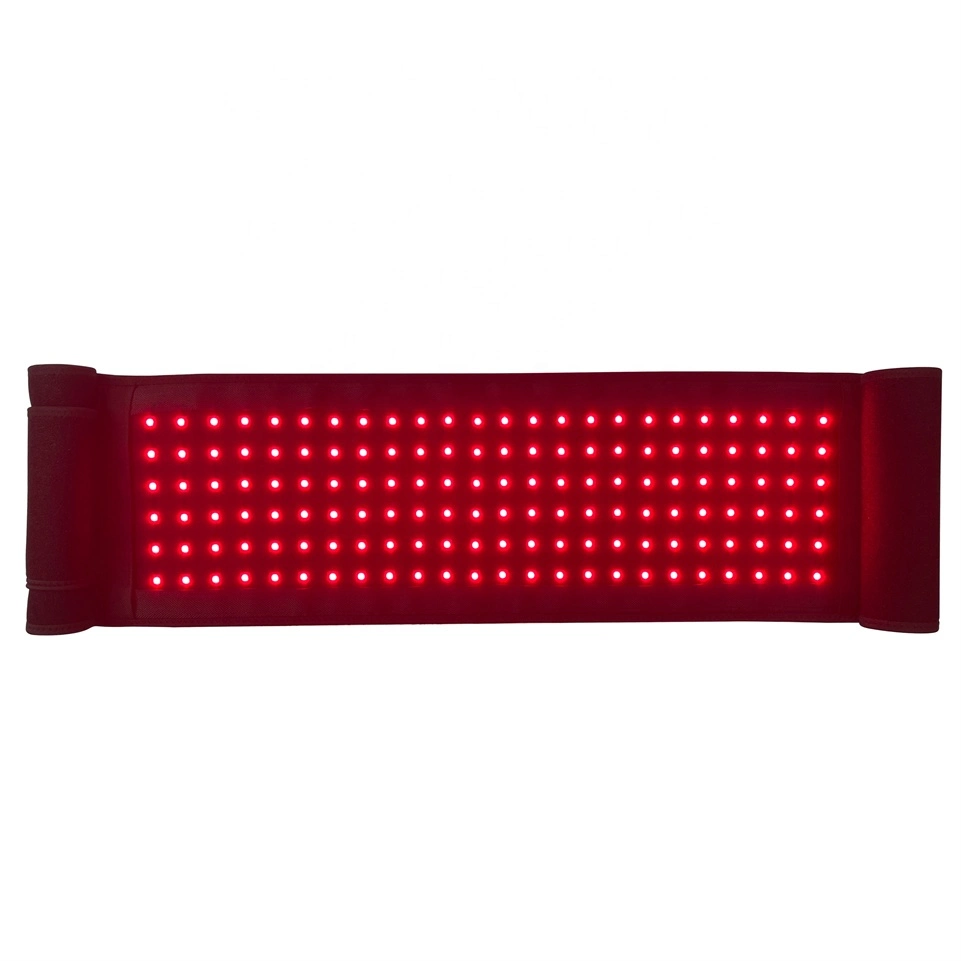 Tapete vermelho de terapia com luz LED vermelho para infravermelhos com luz vermelha Dispositivo de enrolamento usável para dor nas costas