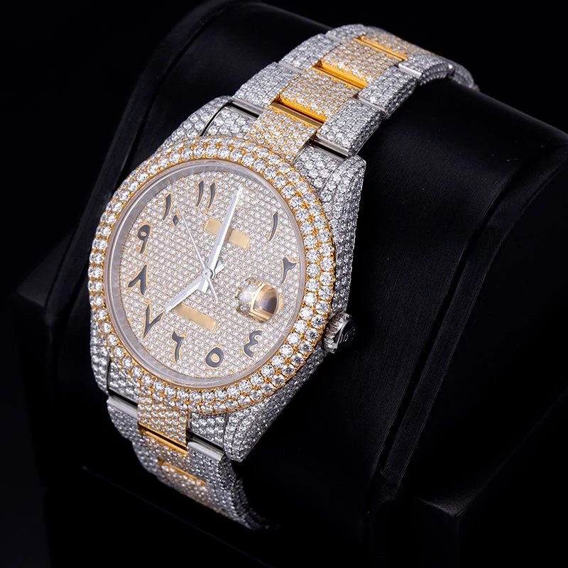 الموضة مثلّت على أعلى علامة تجارية فاخرة هدية مخصصة Moissanite Watch