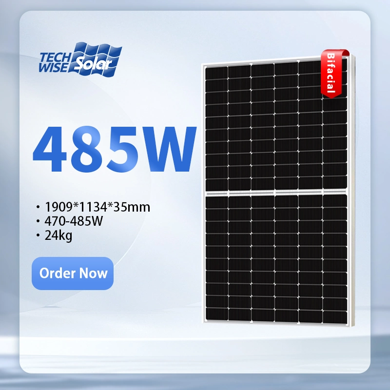 سعر اللوحة الشمسية بالجملة أحادية البلورات 485 واط توبكون بيوجى في الصين فتحة السقف للوحة الشمسية الشفافة الخاصة بالمصنع