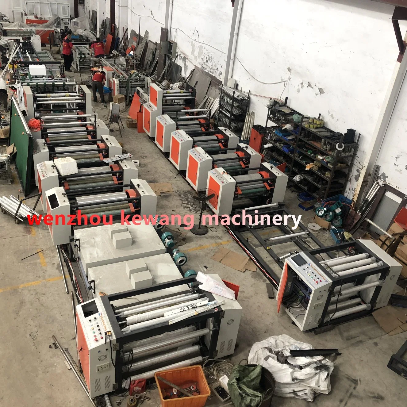 طابعة أربعة ألوان Flexographic Printing Machine PP Fabric بأسطوانات