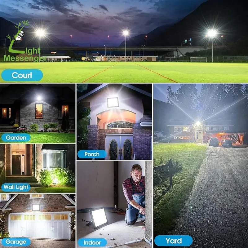 Light Messenger Aluminum Safety Glass Cover Solar Lights Home Garden Spot Lamp Outdoor IP65 Waterproof 50W 100W 150W 200W LED Solar Flood Light