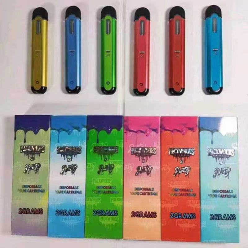 Packwoods 1 Gram 2 Gram Disposable/Chargeable Vape Pen Packaging Boxes with Sticker