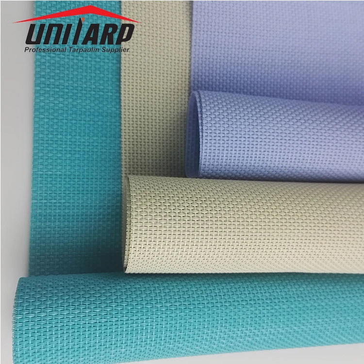 Anti-UV PVC Mesh Tarp Fabrics for Awning Window Blinds Shutters Roller Shades