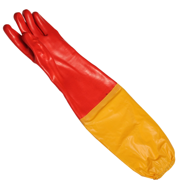 Wholesale/Supplier Customized Extra Long Cleaning Flocking Lined Cold-Proof Household PVC Work Gloves