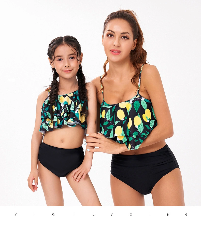 Matching Family Bathing Suit Bikini Swimsuit for Mom and Daughter Swimsuit Female Children Baby Kid Beachwear