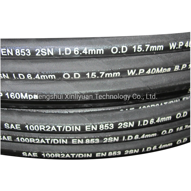 Color SAE 100 R2at Wire Braided 1.5 2.5 4 Inch Hydraulic Rubber Hose High Pressure R2 Manufacturer