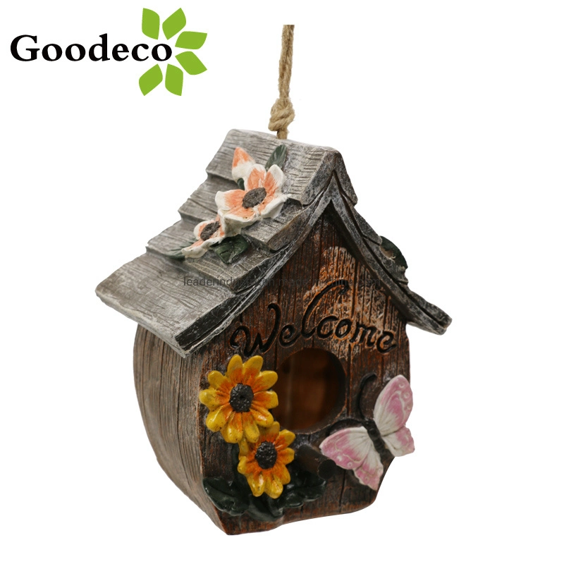 Goodeco Papillon et Fleurs Bienvenue Hand-Painted décoratifs Birdhouse
