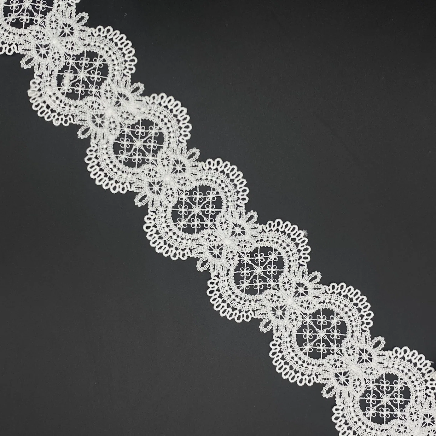 High quality/High cost performance  Embroidered Bridal Chemical Lace Trim