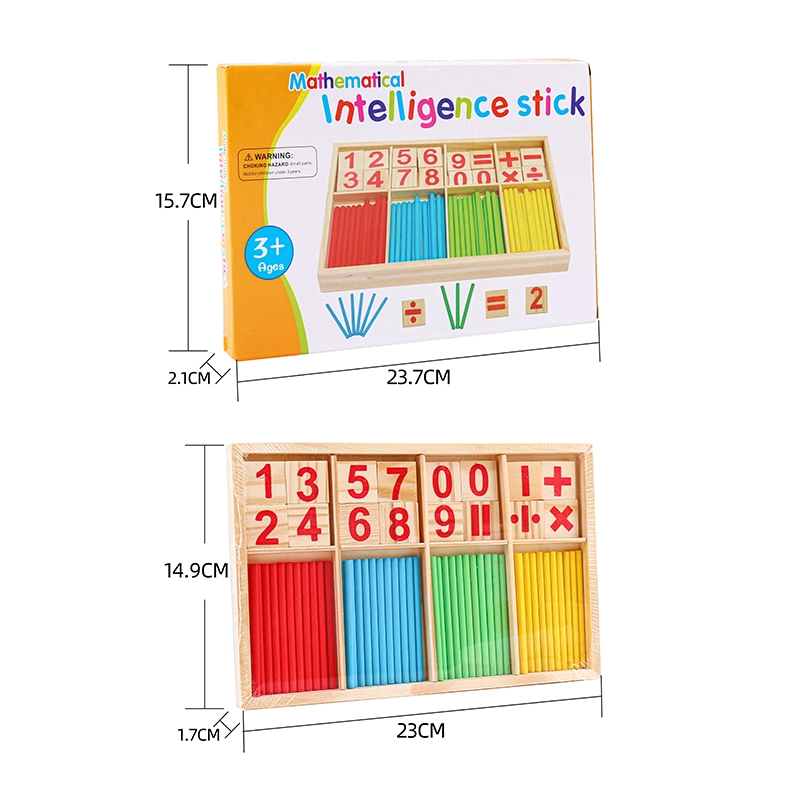 Montessori Mathematische Pädagogische Baby Spielzeug Zählen Sticks Bausteine Box Holzspielzeug