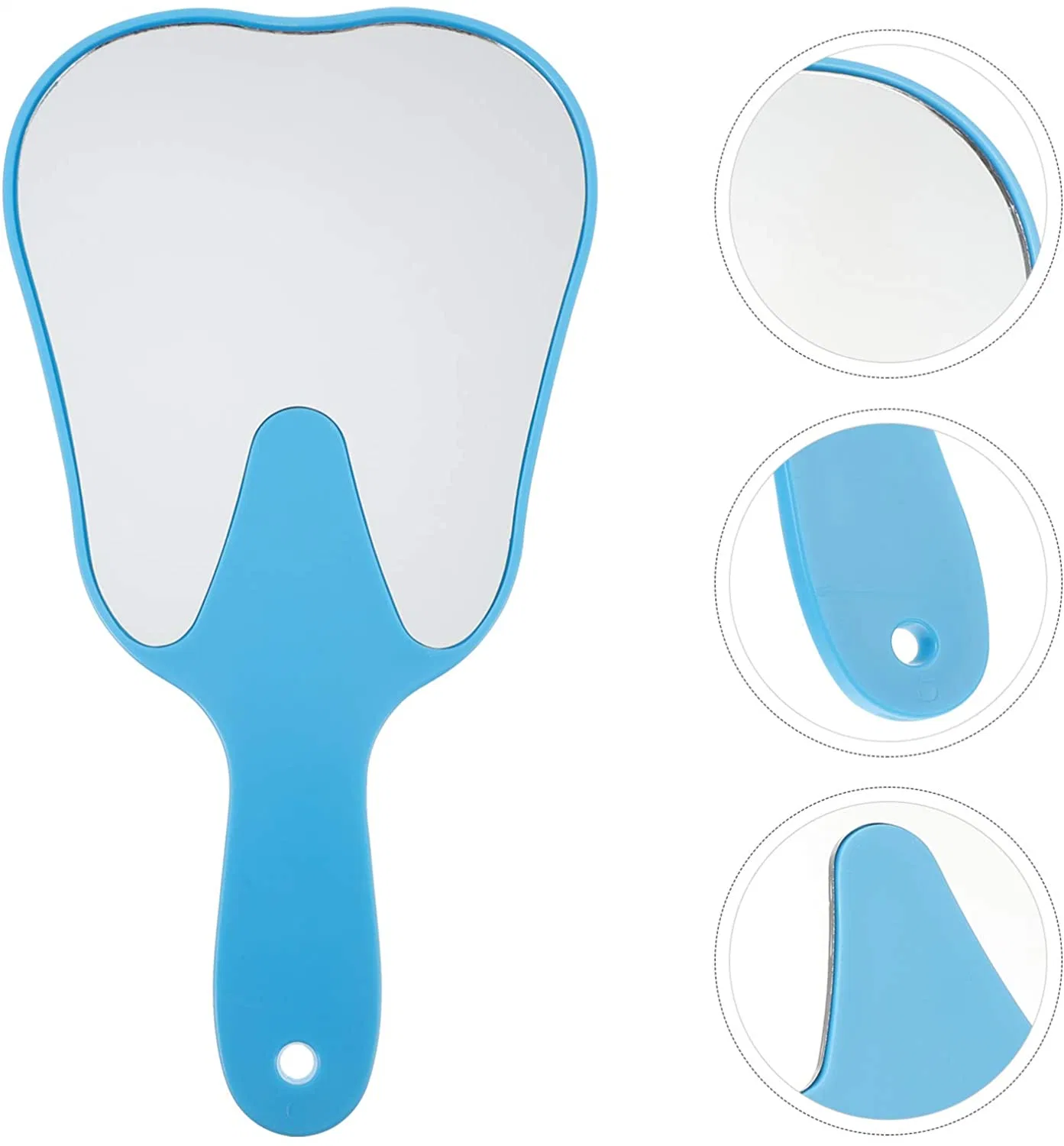 Colorful Dental Glass Mirror Disposable Teeth Shape Mirror