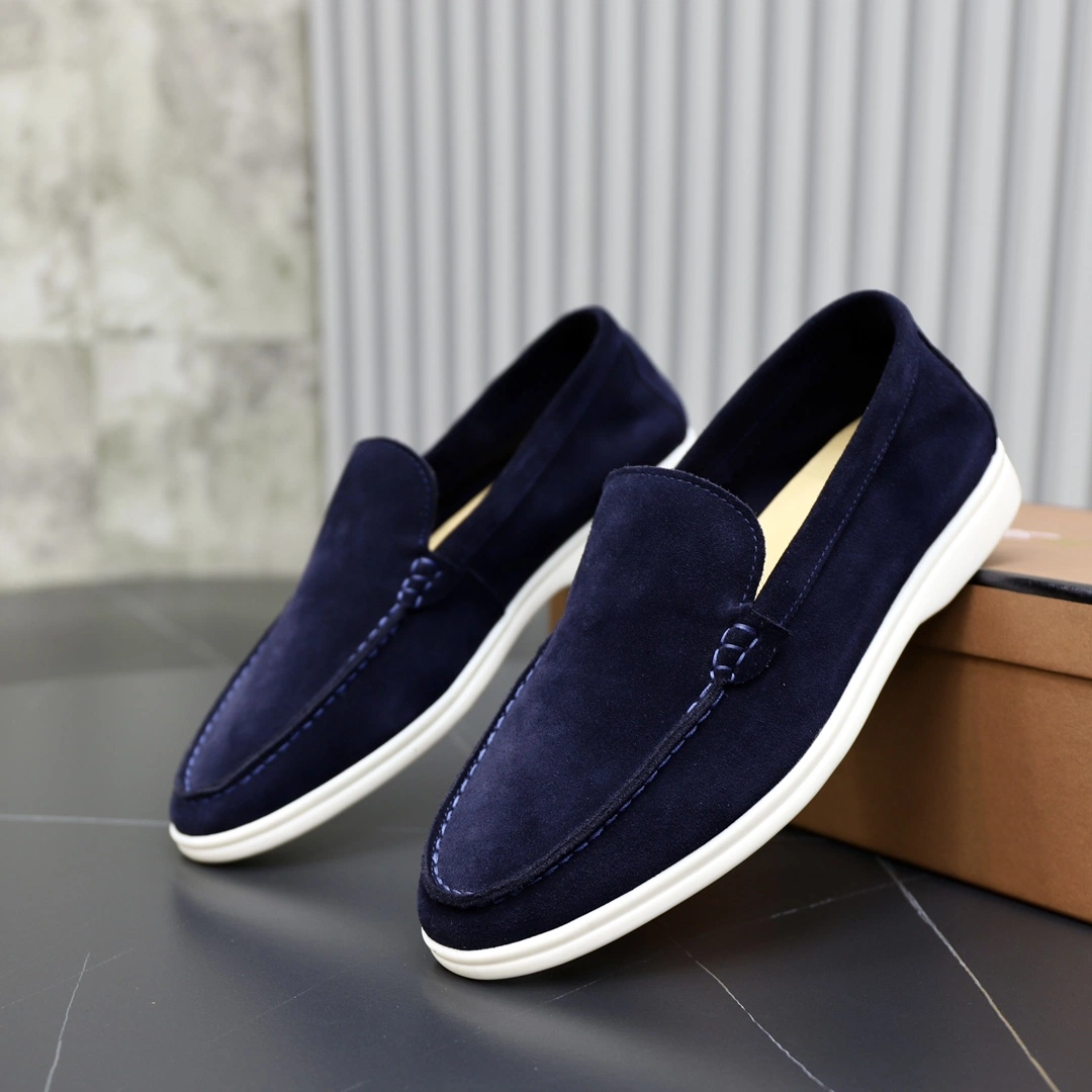 لورو بياناس المصمم النساء اللباس أحذية Loro Cashmere Loafers المصممين راحة فور سيزونز الترفيهية راحة كلاسيكية مع أصابع دائرية مسطحة عند الكعب أحذية مصنعيات للنساء