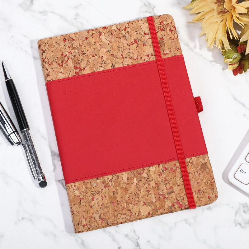 A5 PU Hardcover Leather Notebook with Pen Holder and Elastic Band, Promotional Recycled Notebook