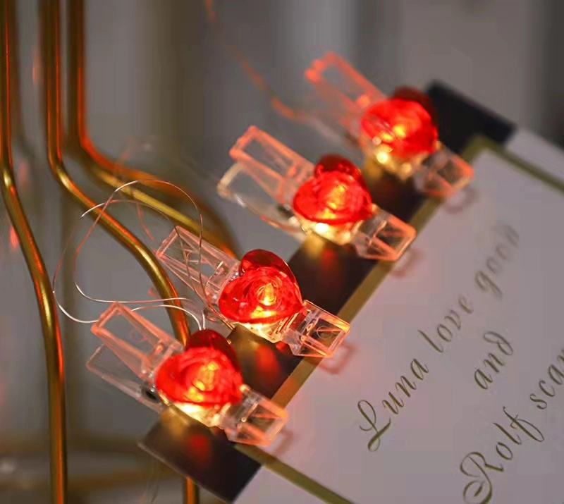 LED Kupfer Draht Licht Rot Herz-förmige kleine Laterne String Licht Batteriebox USB Weihnachten Valentinstag Dekoration