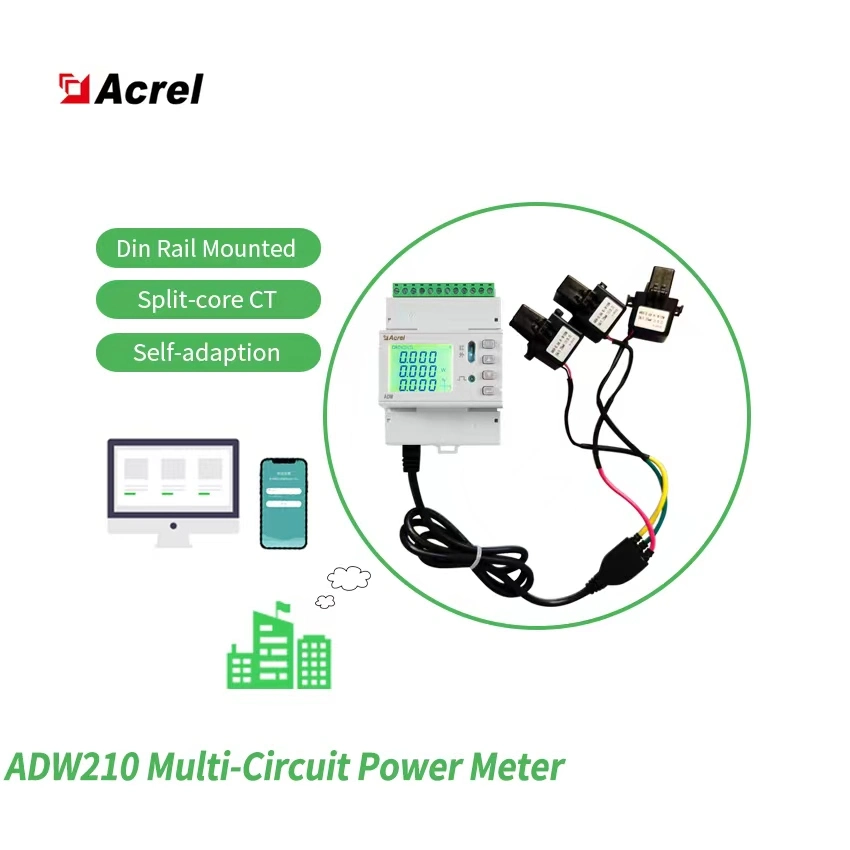 Acrel Adw210 Series Three Phase 4 Channels Energy Meter Consumption Monitoring Iot Wireless DIN-Rail Power Meter RS485 Modbusrtu