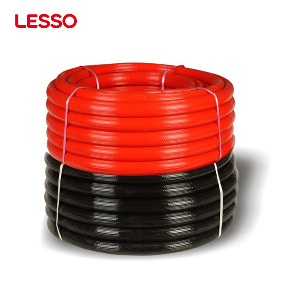 Lesso High-Strength Polyester Fiber Fire Equipments Red Black 30 80mm Diameter PVC Fire Hose Pipe