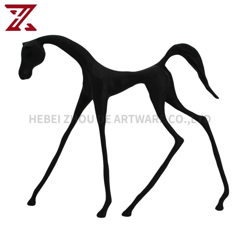 Modern Light Luxus Ornamente Black Horse Modell Dekorative Tischplatte TV Kabinett Kunst Metall Eisen Handwerk