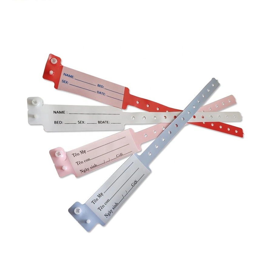 Medmount Medical Disposable PVC Soft colorido Baby/Child/Adult Patient Hospital ID (ID hospitalar do paciente para bebé/criança/adulto) Correia de pulso