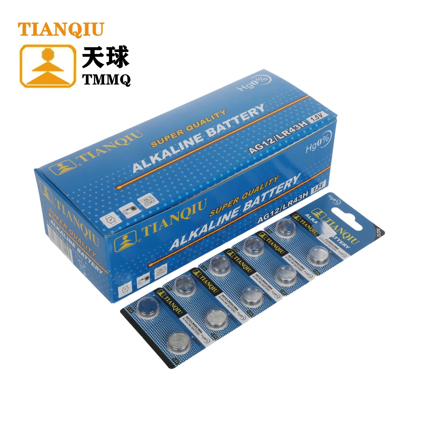 Tianqiu AG12 Alkaline 1.5V Button Cell Lr44 Reloj Pilas Watch Dry Battery