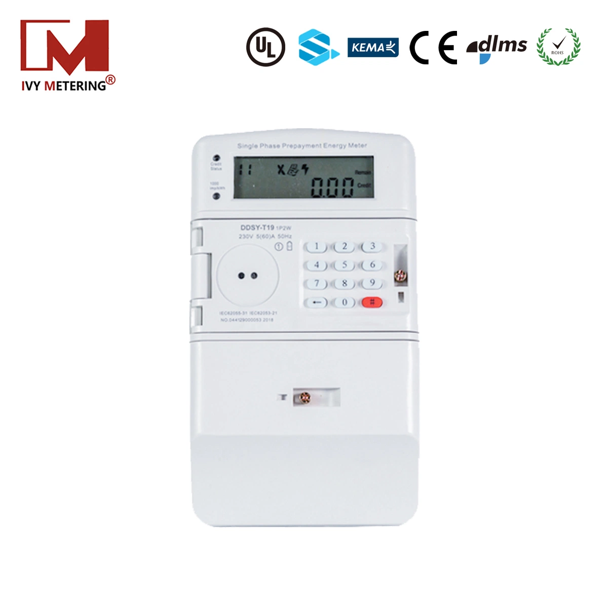Kema Certified 1p Prepaid GPRS Smart Electricity Meter with Latching Relay