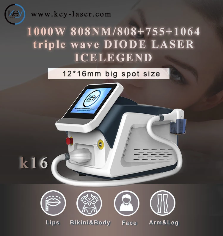 Keylaser 755 808 1064nm 1200W 3 Wellenlänge Diode Laser Haar Entfernung Maschine Beauty Salon Ausrüstung Portable