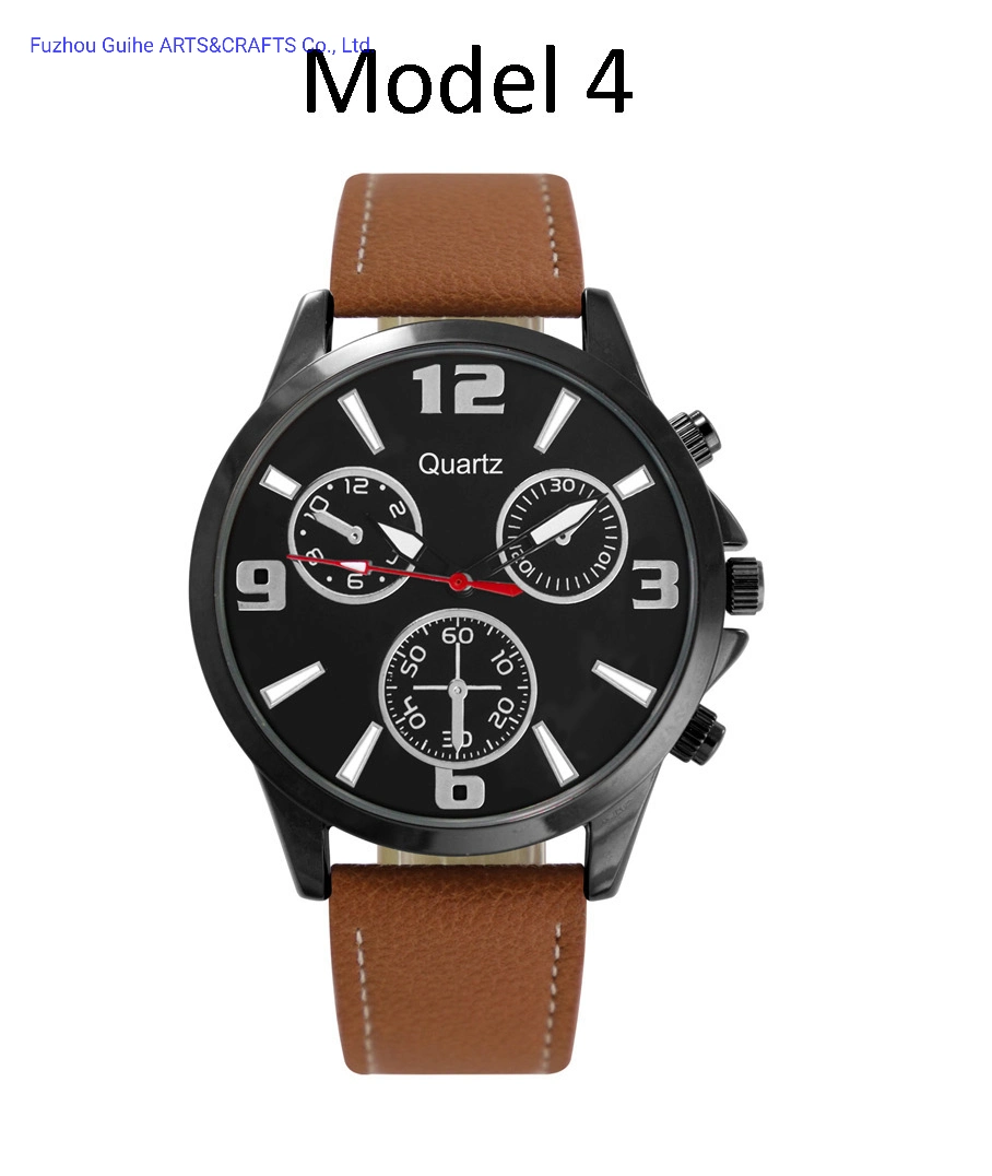 Reloj hombre reloj de pulsera correa de cuero de PU Logotipo personalizado resistente al agua Movimiento de cuarzo de Japón a los hombres ver