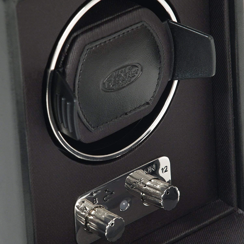 Leather Watch Boxes Black Silver Lock Acrylic Window Hot Sale