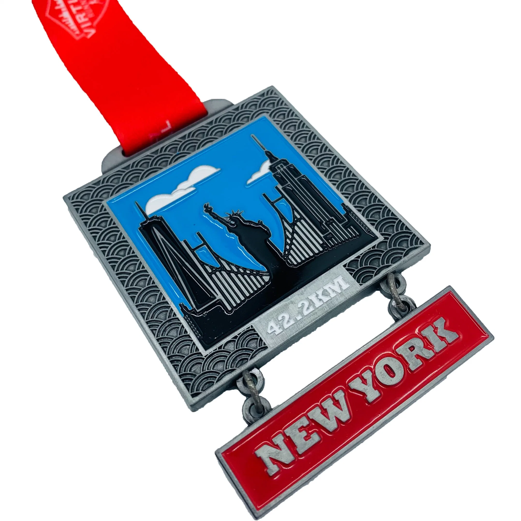 Wholesale/Supplierr Creative Design High quality/High cost performance  Zinc Alloy Metals Medal with Ribbon Custom City Logo London Beijing Building Feature Marathon Sports Medal