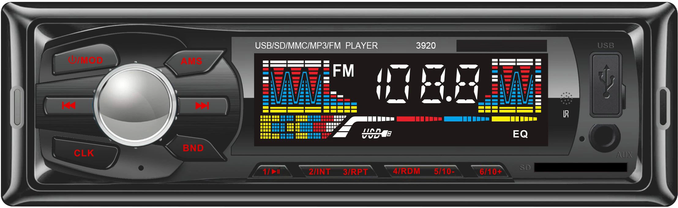 De coche USB doble Receptor de medios digitales coche reproductor de audio MP3.