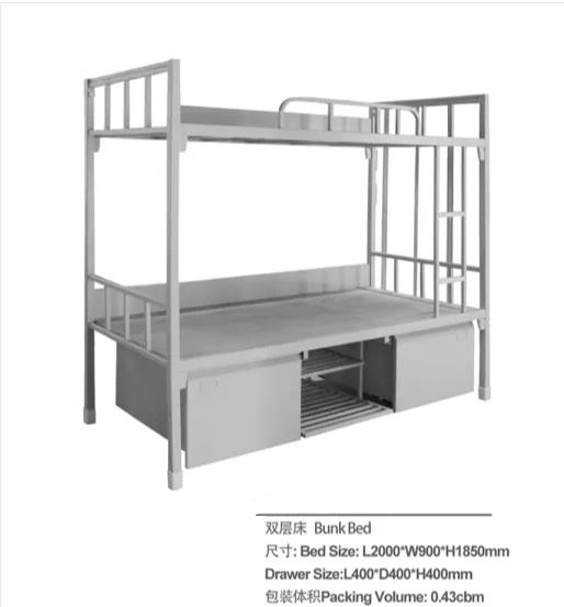 Easy Assembly School&Dormitory Metal Steel Bunk Bed