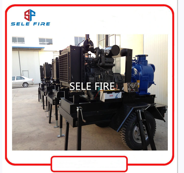 Two Wheels Trailer Mounted Movable Diesel Engine Sewage Water Treatment Self Priming Waste Water Pump