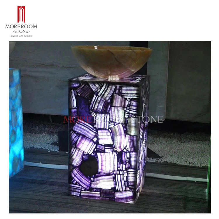 Backlit Material Purple Flourite Quartz Stone for Wall