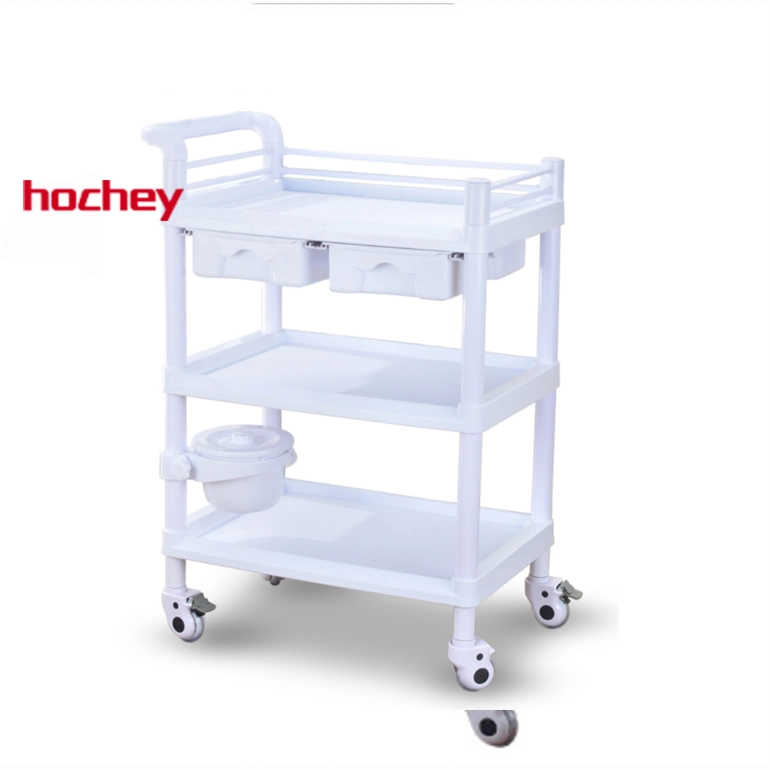 Hochey Professionnel Plastic Beauty Hair Salon Trolley with Doesn't Suck Hair Wheelhair